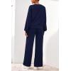 imagePRETTYGARDEN Women 2 Piece Outfits 2025 Fall Sweatsuits Crewneck Sweatshirt Wide Leg Sweatpants Lounge Sets TracksuitNavy Blue