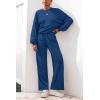 imagePRETTYGARDEN Women 2 Piece Outfits 2025 Fall Sweatsuits Crewneck Sweatshirt Wide Leg Sweatpants Lounge Sets TracksuitRoyal Blue