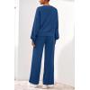 imagePRETTYGARDEN Women 2 Piece Outfits 2025 Fall Sweatsuits Crewneck Sweatshirt Wide Leg Sweatpants Lounge Sets TracksuitRoyal Blue