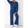 imagePRETTYGARDEN Women 2 Piece Outfits 2025 Fall Sweatsuits Crewneck Sweatshirt Wide Leg Sweatpants Lounge Sets TracksuitRoyal Blue