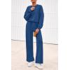 imagePRETTYGARDEN Women 2 Piece Outfits 2025 Fall Sweatsuits Crewneck Sweatshirt Wide Leg Sweatpants Lounge Sets TracksuitRoyal Blue