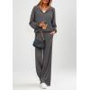 imagePRETTYGARDEN Womens 2 Piece Fall Lounge Sets 2025 Zip Up Hoodie Wide Leg Pants Tracksuit Matching Travel Outfits ClothesDark Grey
