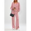 imagePRETTYGARDEN Womens 2 Piece Fall Lounge Sets 2025 Zip Up Hoodie Wide Leg Pants Tracksuit Matching Travel Outfits ClothesPink