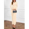 imagePRETTYGARDEN Womens Fall Wedding Guest Cocktail Midi Dresses Elegant Long Sleeve Bodycon Ruched Dress 2025 Fashion ClothingBeige