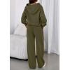 imagePRETTYGARDEN Womens Sweatsuits 2 Piece Set 2025 Casual Winter Long Sleeve Hoodie Loose Wide Leg Sweatpants Fall TracksuitArmy Green
