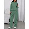 imagePRETTYGARDEN Womens Sweatsuits 2 Piece Set 2025 Casual Winter Long Sleeve Hoodie Loose Wide Leg Sweatpants Fall TracksuitGrey Green