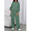 imagePRETTYGARDEN Womens Sweatsuits 2 Piece Set 2025 Casual Winter Long Sleeve Hoodie Loose Wide Leg Sweatpants Fall TracksuitGrey Green