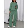 imagePRETTYGARDEN Womens Sweatsuits 2 Piece Set 2025 Casual Winter Long Sleeve Hoodie Loose Wide Leg Sweatpants Fall TracksuitGrey Green