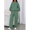 imagePRETTYGARDEN Womens Sweatsuits 2 Piece Set 2025 Casual Winter Long Sleeve Hoodie Loose Wide Leg Sweatpants Fall TracksuitGrey Green