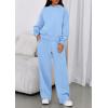 imagePRETTYGARDEN Womens Sweatsuits 2 Piece Set 2025 Casual Winter Long Sleeve Hoodie Loose Wide Leg Sweatpants Fall TracksuitLight Blue
