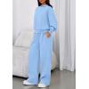 imagePRETTYGARDEN Womens Sweatsuits 2 Piece Set 2025 Casual Winter Long Sleeve Hoodie Loose Wide Leg Sweatpants Fall TracksuitLight Blue