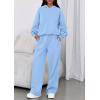 imagePRETTYGARDEN Womens Sweatsuits 2 Piece Set 2025 Casual Winter Long Sleeve Hoodie Loose Wide Leg Sweatpants Fall TracksuitLight Blue