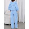imagePRETTYGARDEN Womens Sweatsuits 2 Piece Set 2025 Casual Winter Long Sleeve Hoodie Loose Wide Leg Sweatpants Fall TracksuitLight Blue