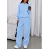 imagePRETTYGARDEN Womens Sweatsuits 2 Piece Set 2025 Casual Winter Long Sleeve Hoodie Loose Wide Leg Sweatpants Fall TracksuitLight Blue