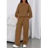 imagePRETTYGARDEN Womens Sweatsuits 2 Piece Set 2025 Casual Winter Long Sleeve Hoodie Loose Wide Leg Sweatpants Fall TracksuitLight Brown