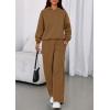 imagePRETTYGARDEN Womens Sweatsuits 2 Piece Set 2025 Casual Winter Long Sleeve Hoodie Loose Wide Leg Sweatpants Fall TracksuitLight Brown