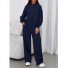 imagePRETTYGARDEN Womens Sweatsuits 2 Piece Set 2025 Casual Winter Long Sleeve Hoodie Loose Wide Leg Sweatpants Fall TracksuitNavy Blue