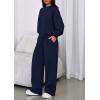 imagePRETTYGARDEN Womens Sweatsuits 2 Piece Set 2025 Casual Winter Long Sleeve Hoodie Loose Wide Leg Sweatpants Fall TracksuitNavy Blue