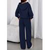 imagePRETTYGARDEN Womens Sweatsuits 2 Piece Set 2025 Casual Winter Long Sleeve Hoodie Loose Wide Leg Sweatpants Fall TracksuitNavy Blue