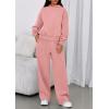 imagePRETTYGARDEN Womens Sweatsuits 2 Piece Set 2025 Casual Winter Long Sleeve Hoodie Loose Wide Leg Sweatpants Fall TracksuitPink