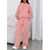 imagePRETTYGARDEN Womens Sweatsuits 2 Piece Set 2025 Casual Winter Long Sleeve Hoodie Loose Wide Leg Sweatpants Fall TracksuitPink