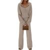imagePRETTYGARDEN Womens 2 Piece Fall Lounge Sets 2025 Zip Up Hoodie Wide Leg Pants Tracksuit Matching Travel Outfits ClothesKhaki