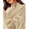 imagePRETTYGARDEN Womens Chunky Knit Sweaters 2025 Fall Long Sleeve Mock Neck Oversized Pullover Tops Winter Fashion ClothesApricot