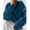 imagePRETTYGARDEN Womens Chunky Knit Sweaters 2025 Fall Long Sleeve Mock Neck Oversized Pullover Tops Winter Fashion ClothesBlue Green