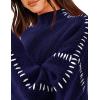 imagePRETTYGARDEN Womens Chunky Knit Sweaters 2025 Fall Long Sleeve Mock Neck Oversized Pullover Tops Winter Fashion ClothesNavy Blue