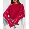 imagePRETTYGARDEN Womens Chunky Knit Sweaters 2025 Fall Long Sleeve Mock Neck Oversized Pullover Tops Winter Fashion ClothesRed