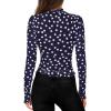 imagePRETTYGARDEN Womens Mesh Floral Blouses 2025 Fall Clothes Long Sleeve Going Out Tops Fitted Shirts Date Night Outfit01 Dot Navy White