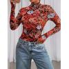 imagePRETTYGARDEN Womens Mesh Floral Blouses 2025 Fall Clothes Long Sleeve Going Out Tops Fitted Shirts Date Night OutfitFloral Black Red
