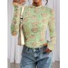 imagePRETTYGARDEN Womens Mesh Floral Blouses 2025 Fall Clothes Long Sleeve Going Out Tops Fitted Shirts Date Night OutfitFloral Green