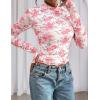 imagePRETTYGARDEN Womens Mesh Floral Blouses 2025 Fall Clothes Long Sleeve Going Out Tops Fitted Shirts Date Night OutfitFloral Pink