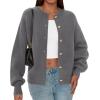 imagePRETTYGARDEN Cardigan for Women 2025 Fall Fashion Long Sleeve Trendy Button Down Work Office Sweaters Cute Winter JacketGrey