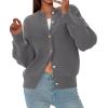 imagePRETTYGARDEN Cardigan for Women 2025 Fall Fashion Long Sleeve Trendy Button Down Work Office Sweaters Cute Winter JacketGrey