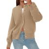 imagePRETTYGARDEN Cardigan for Women 2025 Fall Fashion Long Sleeve Trendy Button Down Work Office Sweaters Cute Winter JacketKhaki