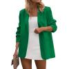 imagePRETTYGARDEN Blazers for Women Business Casual Outfits 2025 Fall Fashion Open Front Long Sleeve Suit Jackets Work BlazerGreen