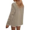 imagePRETTYGARDEN Blazers for Women Business Casual Outfits 2025 Fall Fashion Open Front Long Sleeve Suit Jackets Work BlazerKhaki