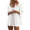 imagePRETTYGARDEN Blazers for Women Business Casual Outfits 2025 Fall Fashion Open Front Long Sleeve Suit Jackets Work BlazerWhite