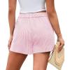 imagePRETTYGARDEN Womens Striped Boxer Shorts Summer 2025 Trendy Casual Elastic Waist Lounge Sleep Pajama Bottoms Beach ShortsStriped Light Pink White