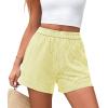 imagePRETTYGARDEN Womens Striped Boxer Shorts Summer 2025 Trendy Casual Elastic Waist Lounge Sleep Pajama Bottoms Beach ShortsStriped Yellow White