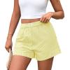 imagePRETTYGARDEN Womens Striped Boxer Shorts Summer 2025 Trendy Casual Elastic Waist Lounge Sleep Pajama Bottoms Beach ShortsStriped Yellow White