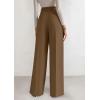 imagePRETTYGARDEN Womens Wide Leg Dress Pants 2025 Business Casual Flowy Work Palazzo Pants High Waisted Slacks TrousersBrown
