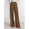 imagePRETTYGARDEN Womens Wide Leg Dress Pants 2025 Business Casual Flowy Work Palazzo Pants High Waisted Slacks TrousersBrown