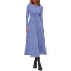 imagePRETTYGARDEN Cocktail Dresses for Women 2025 Elegant Classy Fall Long Sleeve Midi A Line Flowy Modest Winter Party DressBlue