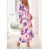 imagePRETTYGARDEN Womens 2025 Fall Wedding Guest Dresses Floral Long Sleeve V Neck Belted Long Flowy Boho Maxi DressFloral Multicolored