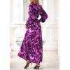 imagePRETTYGARDEN Womens 2025 Fall Wedding Guest Dresses Floral Long Sleeve V Neck Belted Long Flowy Boho Maxi DressFloral Purple