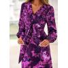 imagePRETTYGARDEN Womens 2025 Fall Wedding Guest Dresses Floral Long Sleeve V Neck Belted Long Flowy Boho Maxi DressFloral Purple