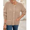 imagePRETTYGARDEN Cardigan Sweaters for Women 2025 Trendy Oversized Knit Chunky Button Cardigans Fall Winter Outfits with PocketsKhaki